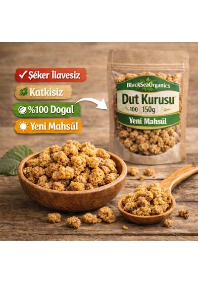 Doğal Katkısız Şeker İlavesiz Dut Kurusu 150g Yeni Mahsül Kurutulmuş Dut 150 G
