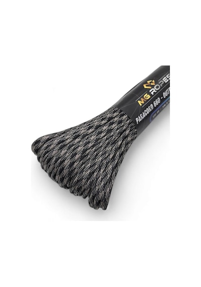 Mg Ropes Bileklik Ve Outdoor Polyester Paracord İp 4 Mm 660 Lb 30 Metre Gri Siyah (10 Çekirdek)