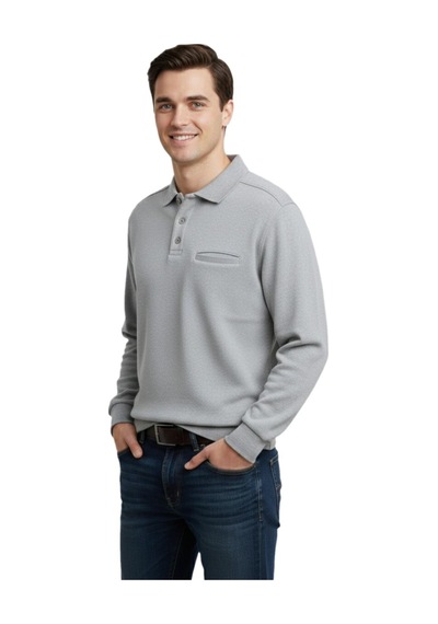 Baglan Erkek Büyük Beden Polo Yaka Cepli Selanik Sweatshirt Bgl-st04978 Açık Gri Melanj Baglan Erkek Büyük Beden Polo Yaka Cepli Selanik Sweatshirt Bgl-st04978 Açık Gri Melanj