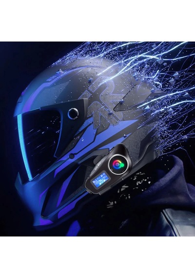 Q58-max Radyolu 2 Kişi Bağlantılı Bluetooth Kask Kulaklık Ekranlı Fenerli Müzik Ve Telsiz Intercom 14088740