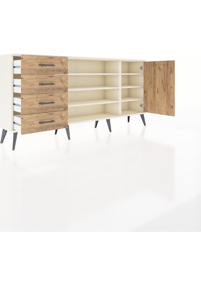 Arges Konsol 6 Raflı 4 Çekmeceli Tek Kapaklı 176x30x83 Aytaşı-çam/çam Çam/çam Arges Konsol 6 Raflı 4 Çekmeceli Tek Kapaklı 176x30x83 Aytaşı-çam/çam Çam/çam