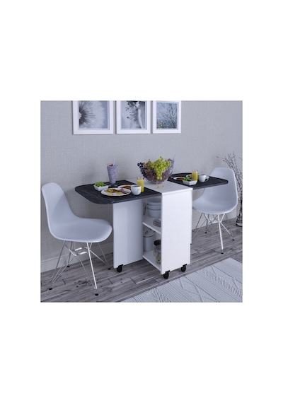 Açlır Kapanır Oval Yemek Masası Beyaz Bendır