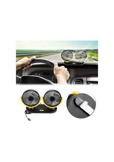 12 Volt Dc Usb Girişli Masaüstü Vantilatör 2 Li Plastik Ev, Ofis, Araç Fanı