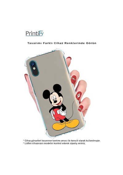 Samsung Galaxy Uyumlu S23 Plus Köşe Korumalı Antişok Kapak Mickey Mouse Tasarımlı Şeffaf Kılıf