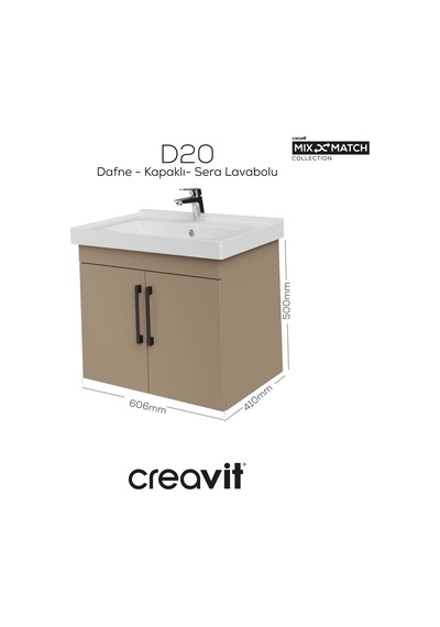 Creavit D20 65 Cm Kapaklı Lavabo Dolabı Dafne Melamin Kapak Diğer Creavit D20 65 Cm Kapaklı Lavabo Dolabı Dafne Melamin Kapak Diğer