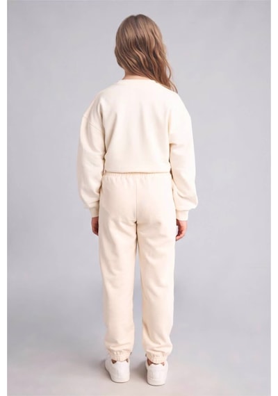 Defacto Pamuklu Esnek Belli Jogger Fıt Eşofman Altı Kız Çocuk X9036a626aubg700 Bej-bg700