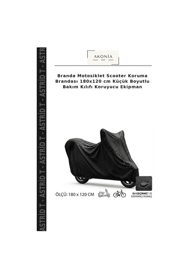 Branda Motosiklet Scooter Koruma Brandası 180x120 Cm Küçük Boyutlu Bakım Kılıfı Koruyucu Ekipman