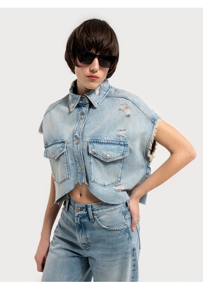 LOFT Oversize Kadın Yelek Lf2036028 Q1.v1 Denim