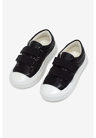 Tonny Black Çoçuk Sim Detaylı Cırtlı Rahat Kalıp Sneaker Çocuk Unisex Siyah Sneaker Tbarz1035 Siyah