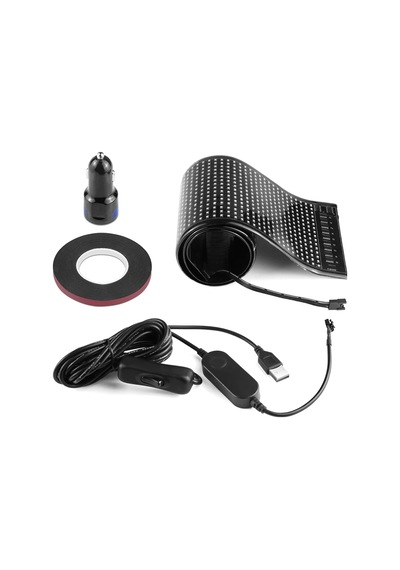 Powermaster Pm-23822 12x68cm Oto Rgb Kayan Yazı Led Tabela Araç Arka İçi Cam Yazı Panosu