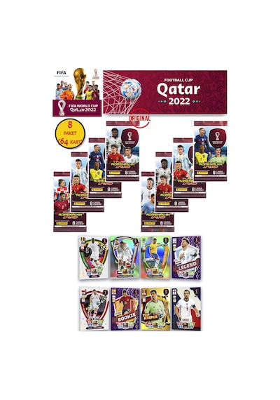 Dünya Kupası Panini Fıfa 2022 Adrenalyn Xl Qatar World Cup Trading Kartı 8 Paket 64 Kart