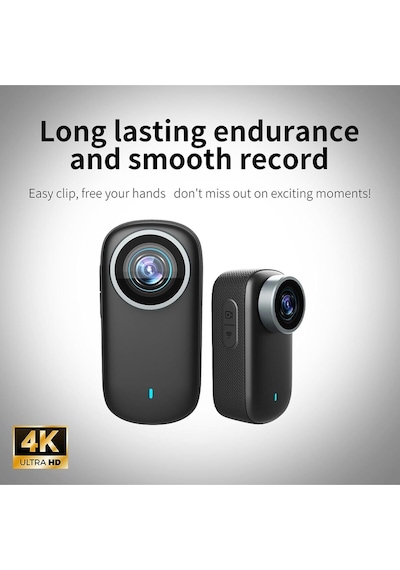 4k Mini Vucut Kamera Basparmak Pov Tasınabilir Giyilebilir Aksiyon Kamera Spor Motosiklet Bisiklet Siyah