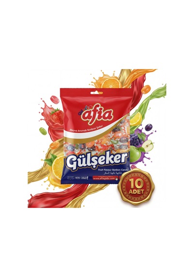 Afia Gülşeker Karışık Meyve Aromalı Şeker 10x175 Gr