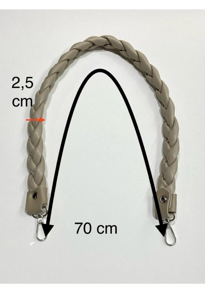 Karantuhafiye Çanta Sapı / Saç Örgü Tekli Çanta Sapı /70 Cm Kapiçino Kapiçino Çok Renkli