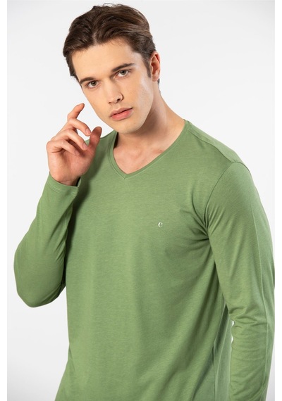 Cacharel Erkek Uzun Kollu Modal Pijama Takım 2237/yeşil Yeşil