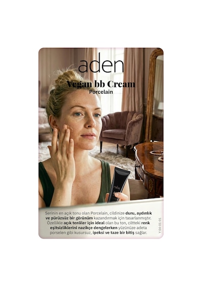Aden Bb Cream Vegan - Vegan Bb Krem 01 Porcelain Porselen 0
