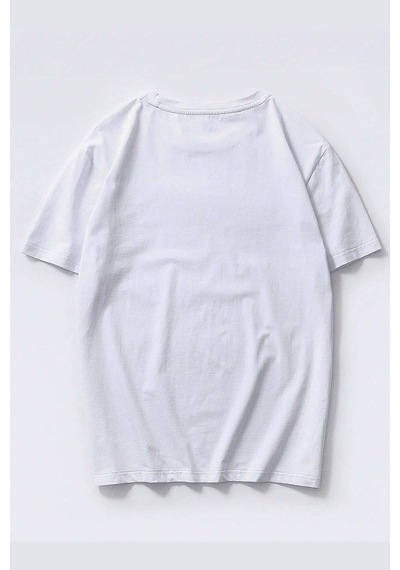 Erkek Beach Baskılı Oversize Tshirt Beyaz