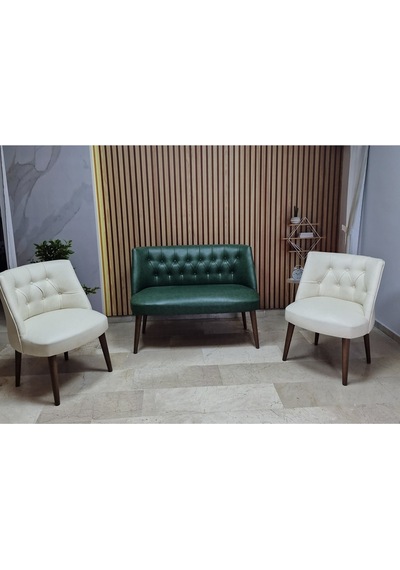 Azra Mobilya Deri Çay Seti Koltuk Takımı - Bekleme Salonu - Cafe Mobilya - Ofis Mobilya - Balkon Mobilya Yeşil-krem Azra Mobilya Deri Çay Seti Koltuk Takımı - Bekleme Salonu - Cafe Mobilya - Ofis Mobilya - Balkon Mobilya Yeşil-krem