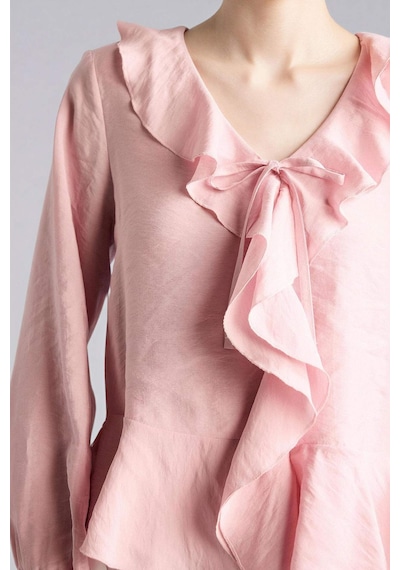Defacto Volanlı Modal Bluz G1971ax26spbr86 Pembe-br86