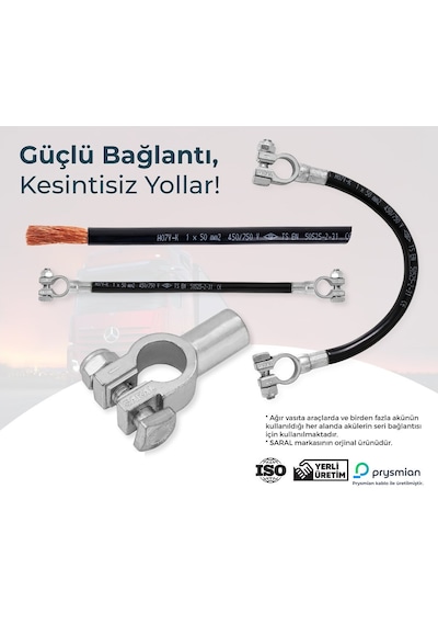 Saral Kutupbaşlı Akü Ara Kablosu Akü Seri Baglantı Kablosu 25cm