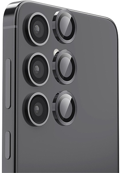 Samsung Galaxy S24 Fe İçin Uyumlu Hd Kalite Görüntü Kalitesini Bozmayan Metal Kamera Lens Koruyucu Siyah