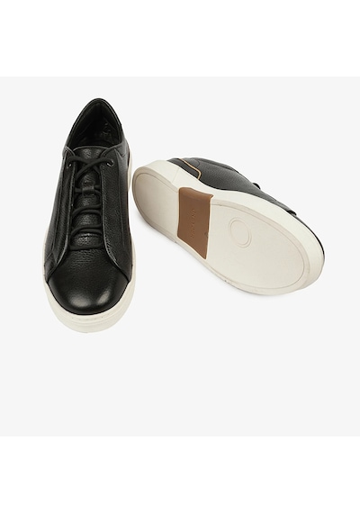 Greyder 17420 Erkek Siyah Hakiki Deri Sneaker Ayakkabı Siyah