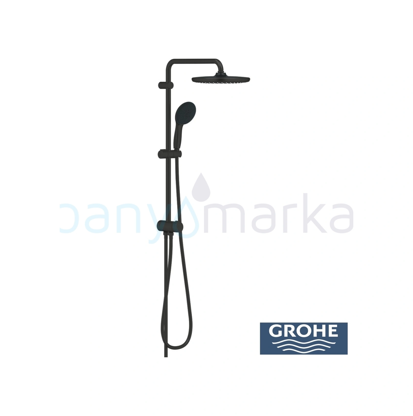 Grohe Tempesta System 250 Duvara Monte Duş Sistemi, Yön Değiştiricili, Mat Siyah - 269802431 Siyah