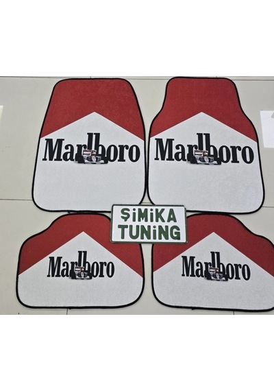 Marlbora Dekor Oto Halı Paspas Üniversal Yıkanabilir Her Araca Uyumlu