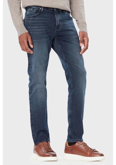 Boss Pamuklu Slim Fit Düz Paça Jeans Erkek Kot Pantolon 50568841 411 Lacivert