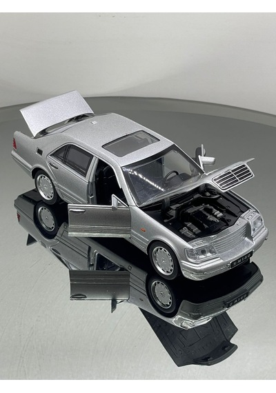 1.24 Ölçek Mercedes 500sel Metal Sesli Işıklı Oyuncak Araba - Gri