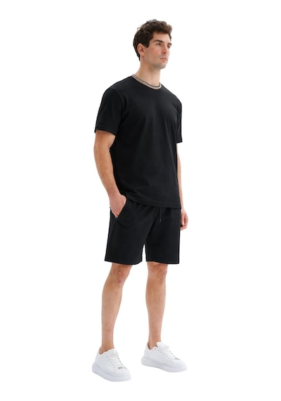 Ar-ma Erkek Şort Baskisiz Basic İp Kapamali Önden Normal 2 Cepli ,arka Normal Tek Cepli Şort Örme Kumaş Regular Fit %100 Pamuk 30/2 Süprem Y31504279702 Siyah-s1