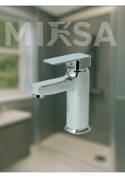 Krom Kare Sabit Banyo Lavabo Musluğu Bataryası