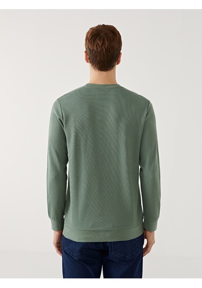 Lcwaıkıkı Classic Yeşil Bisiklet Yaka Uzun Kollu Erkek Sweatshirt