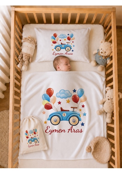 Pia Baby İsme Özel Hastane Çıkışı %100 Pamuk Erkek Bebek Organik Baskılı Tulum Set Keseli Hediyelik 2059tybk3x Krem