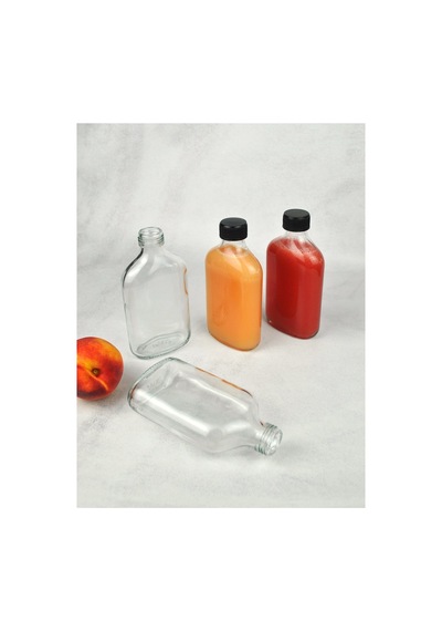 10 Adet 200 Ml Yassı Cam Cold Brew Şişesi Siyah Kapaklı Soğuk Kahve Şişe Şeffaf