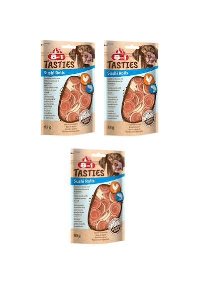 8in1 Tasties Sushi Rolls Tavuk Ve Balıklı Köpek Ödülü 85 Gr. X 3 Adet