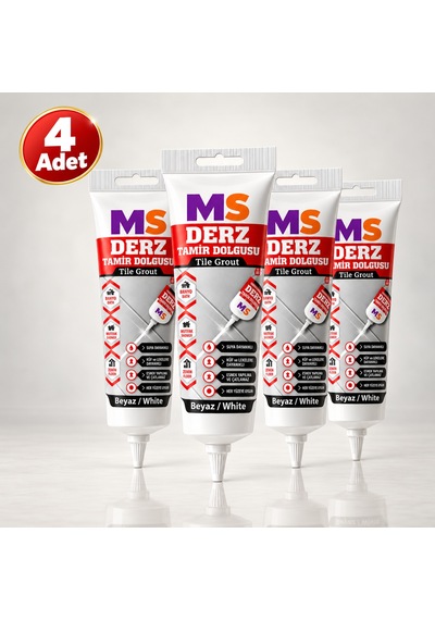 4 Adet Beyaz 380 Gr Hazır Derz Arası Tamir Dolgusu Fayans Seramik Mermer Yenileyici Yenileme Dolgu