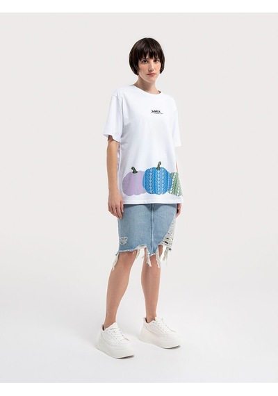 LOFT Oversize Kadın Tshirt K.kol Lf2036293 Q1.v1 Beyaz