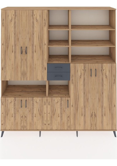 Hyperion Dolap 17 Raflı 2 Çekmeceli 7 Kapaklı 220x44x243 Çam-çam/antrasit Atlas Çam/antrasıt Hyperion Dolap 17 Raflı 2 Çekmeceli 7 Kapaklı 220x44x243 Çam-çam/antrasit Atlas Çam/antrasıt