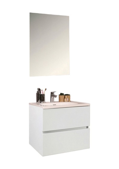Kobos Simple 60 Cm Çekmeceli Banyo Dolabı Seti Bianco Beyaz Kobos Simple 60 Cm Çekmeceli Banyo Dolabı Seti Bianco Beyaz