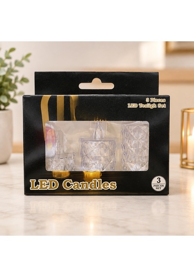 Kristal Led Mum 3'lü Belirtilmemiş