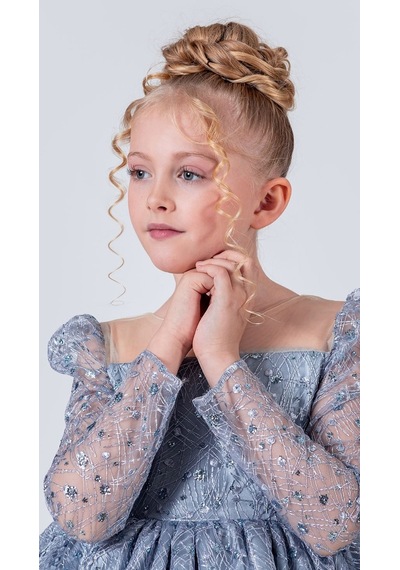 Mnk Baby & Kids Ruche Lipa Kız Çocuk Abiye M00783 Mavi
