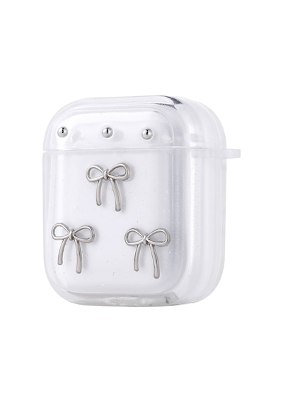 Apple Uyumlu AirPods Airbag 44 Airbag Tasarımlı Simli Şeffaf Kutup Kılıf