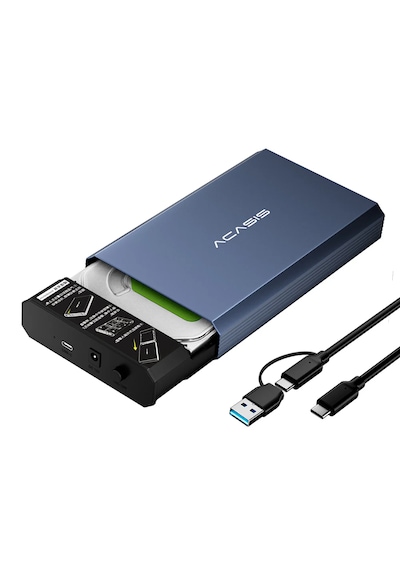 Acasis Ec7351 Pro 10gbps, 3.5"/2.5" Sata Hdd/ssd Uyumlu Adaptörlü Disk Kutusu Ac Ec7351pro