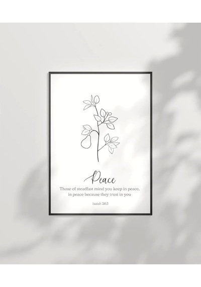 Çerçevesiz Poster El Çizimi Bitki Motifli Dekoratif