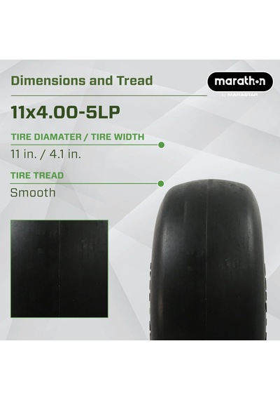 Lexroo 01411p 1x4,0-5 İnç Düz Serbest Çim Biçme Makinesi Tekerlek Lastiği, 5 İnç Göbek