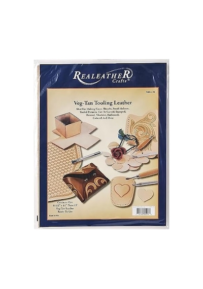 Real Leather Crafts C0811 05 Alet Deri Parçası, Orta Ağırlık, 21,6 X 27,9 Cm, Doğal