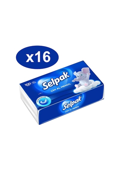 Selpak Çek Al Mendil 100 Adet X 16 Lı Set