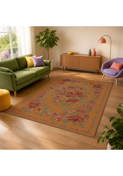 Kartela Halı Karabağ Halı Jüt Taban Dokuma Halı Bakır - 180 X 270 Cm