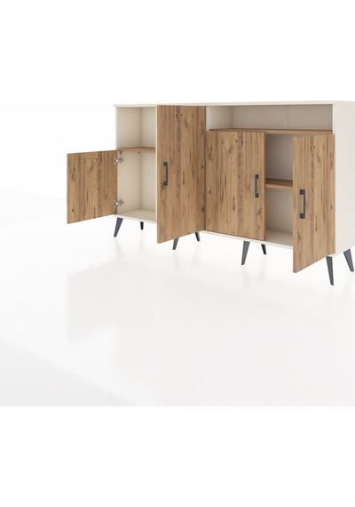 Arges Konsol 5 Raflı 4 Kapaklı 176x30x99 Aytaşı-çam Atlas Çam - Aytası